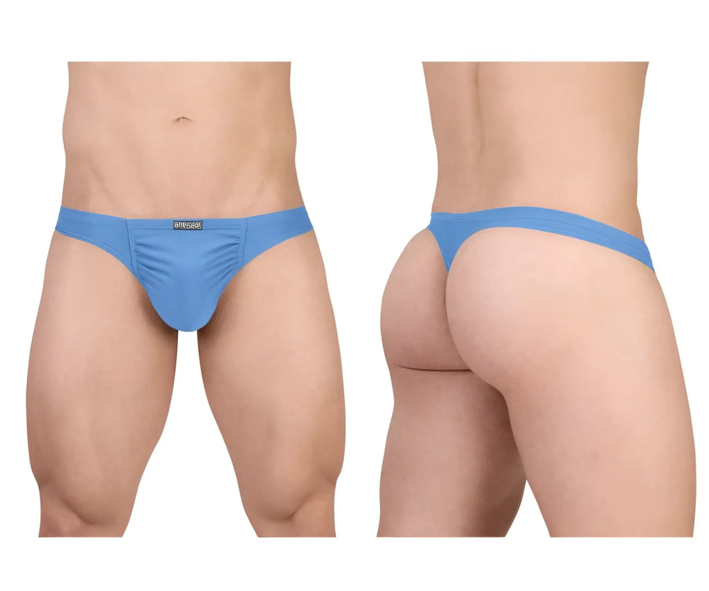Blue ergowear ew1730 feel gr8 cotton thong with snug form-fitting design and small black brand tag at waistband