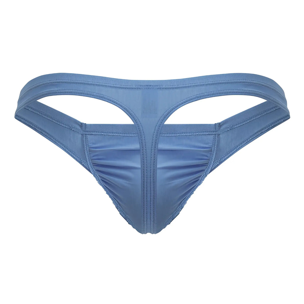 ErgoWear EW1730 FEEL GR8 light blue cotton thong with satin-like smooth glossy finish and subtle stitching details
