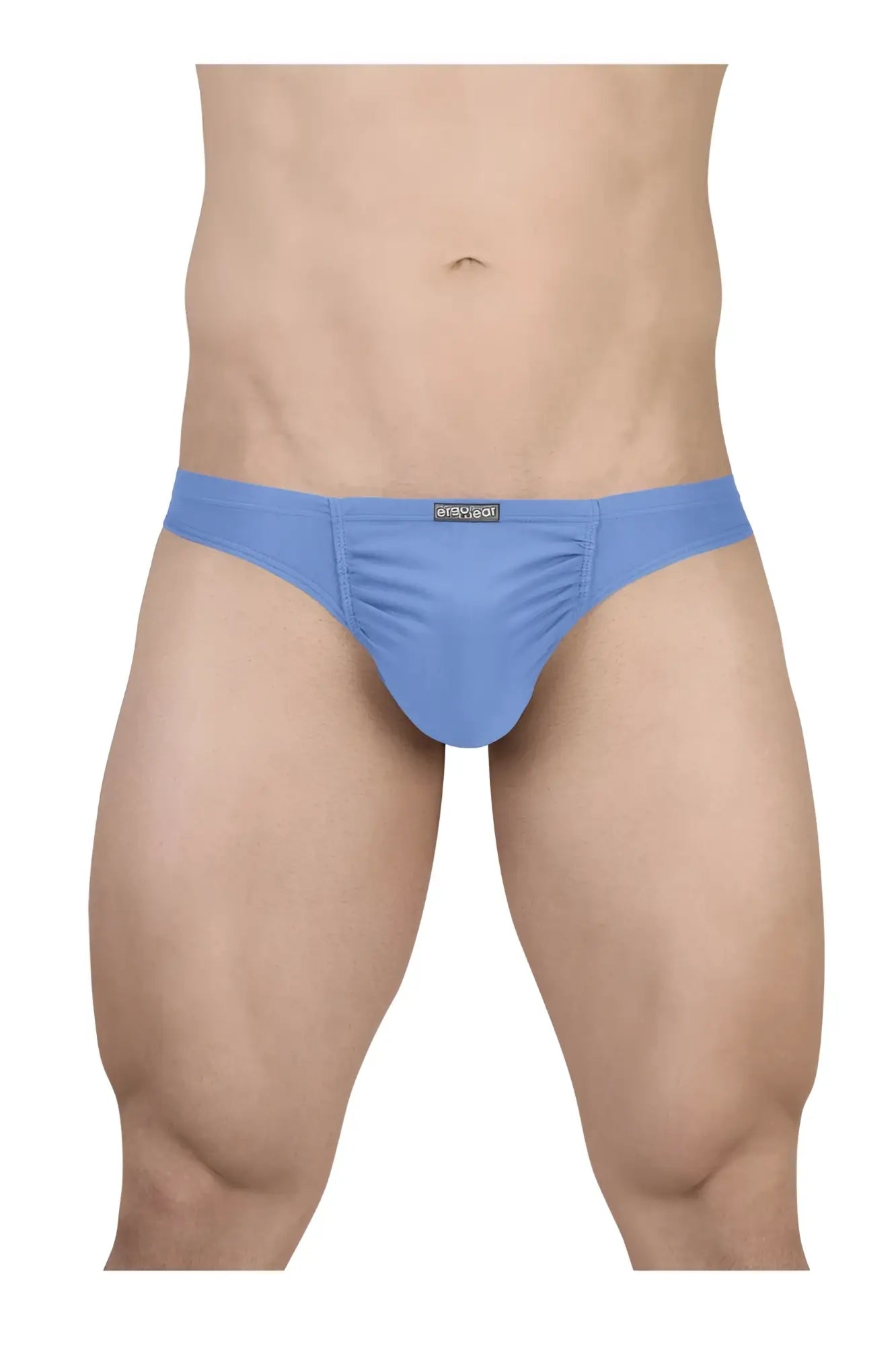 Blue men’s briefs ergoWear EW1731 feel GR8 cotton bikini in light blue with smooth fabric and ruched waistband design