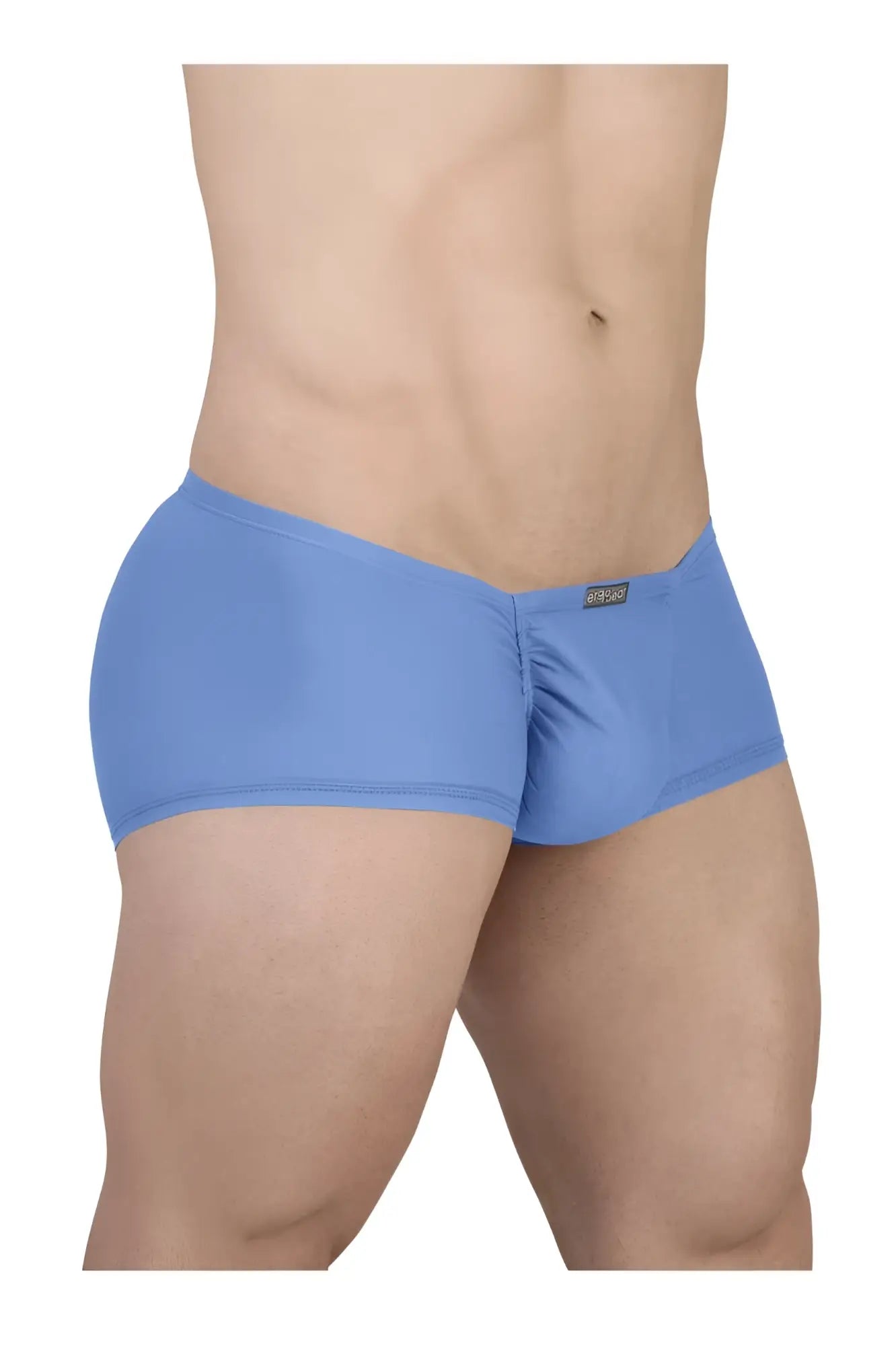 Blue men’s briefs ergo wear ew1732 feel gr8 cotton trunks with snug fit and elastic waistband in light blue