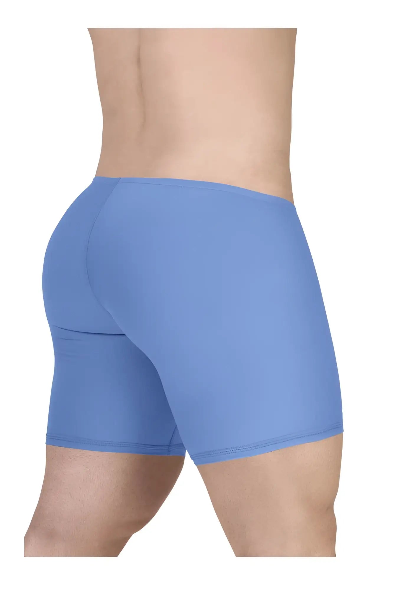Blue men’s cotton boxer briefs with smooth form-fitting fabric and elastic waistband by ergowear ew1733 feel gr8
