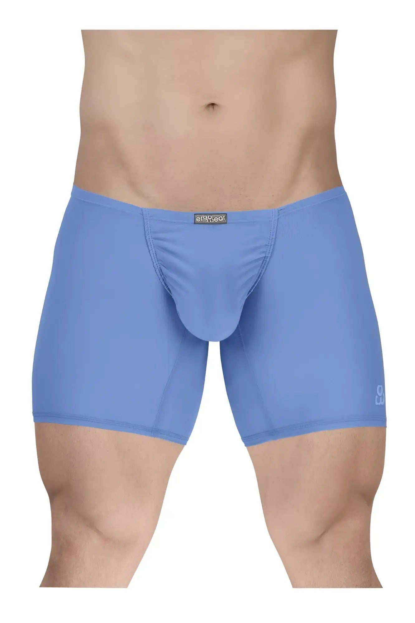 Light blue ergowear ew1733 feel gr8 cotton boxer briefs with supportive pouch and elastic waistband for comfort