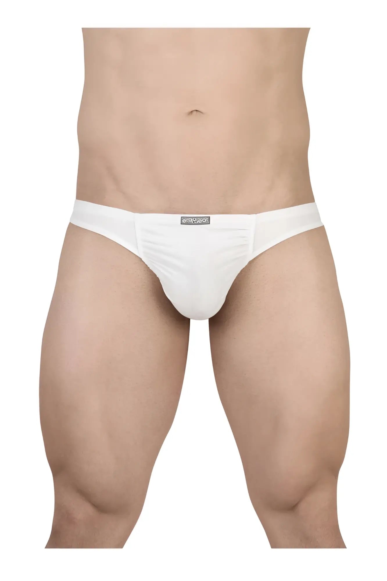 White ergowear ew1735 feel gr8 cotton bikini briefs with sleek minimalist design and black brand tag on waistband