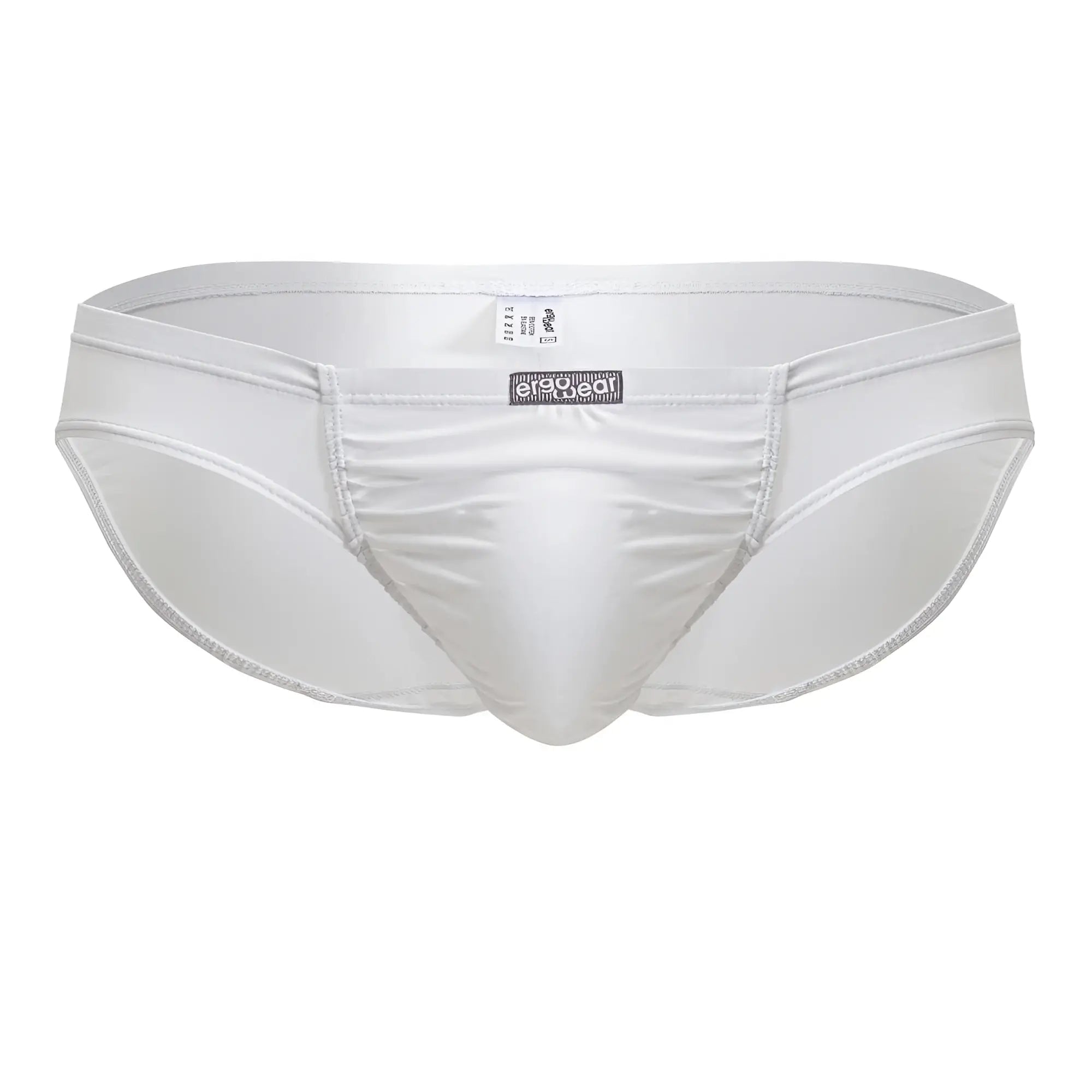 ErgoWear ew1735 feel gr8 white cotton bikini briefs with sleek form-fitting design and smooth satin-like finish