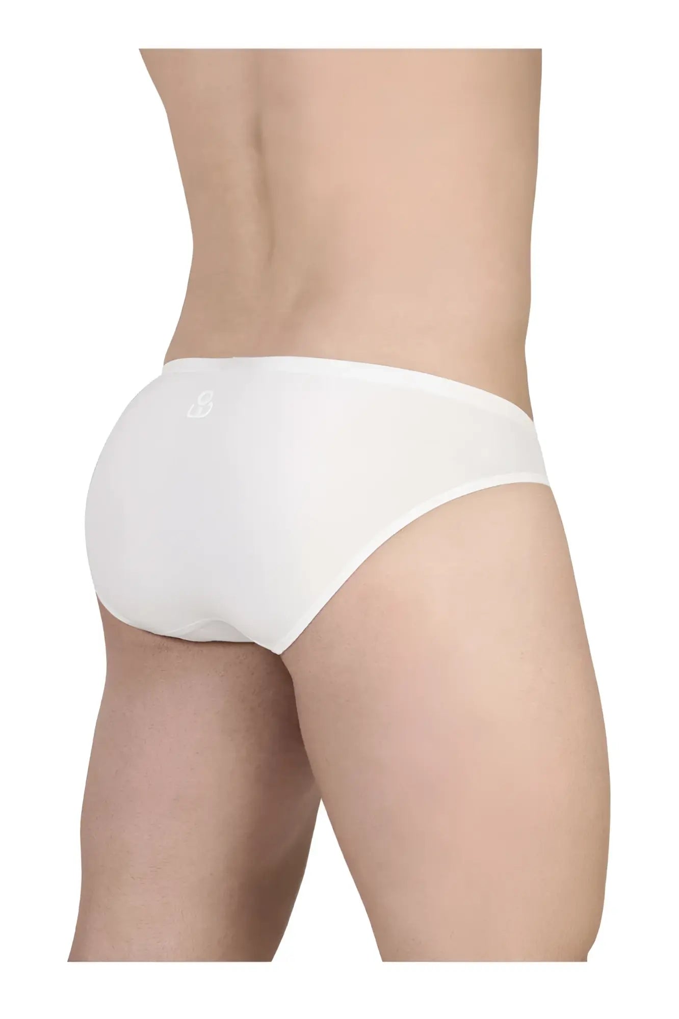 White cotton briefs with subtle logo on waistband from ergowear ew1735 feel gr8 cotton bikini in white