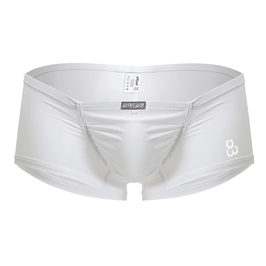 Ergo wear ew1736 feel gr8 cotton trunks white ergonomic briefs with sleek form fitting design and gray stitching details