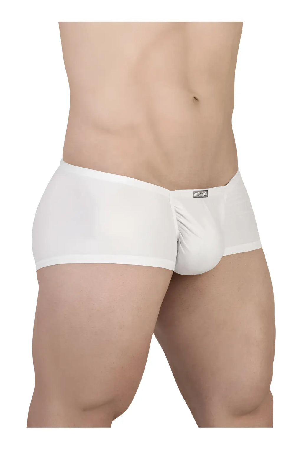 White ergo wear ew1736 feel gr8 cotton trunks briefs with smooth form fitting fabric and subtle brand tag at waistband