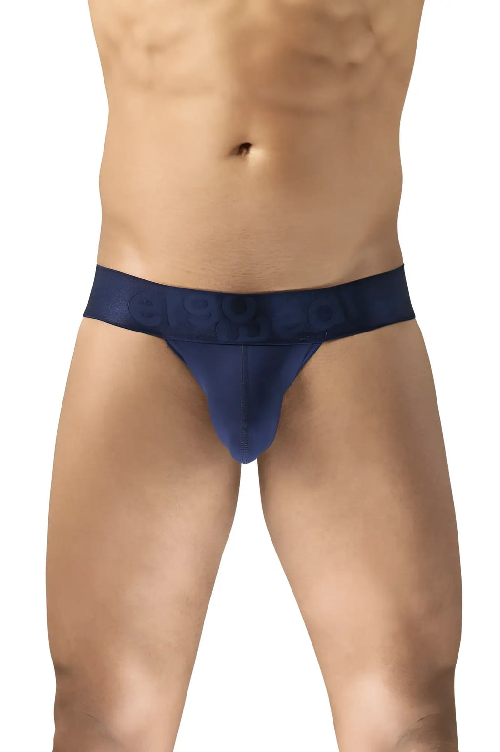 Navy blue ergowear ew1738 max bold g-string athletic cut briefs with subtle textured waistband front view