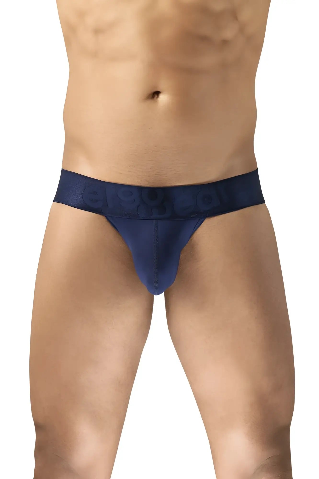 Navy blue ergowear ew1738 max bold g-string athletic cut briefs with subtle textured waistband front view