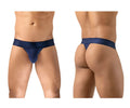 Navy blue ErgoWear EW1738 MAX BOLD g-string thong with smooth seamless design and wide waistband front view