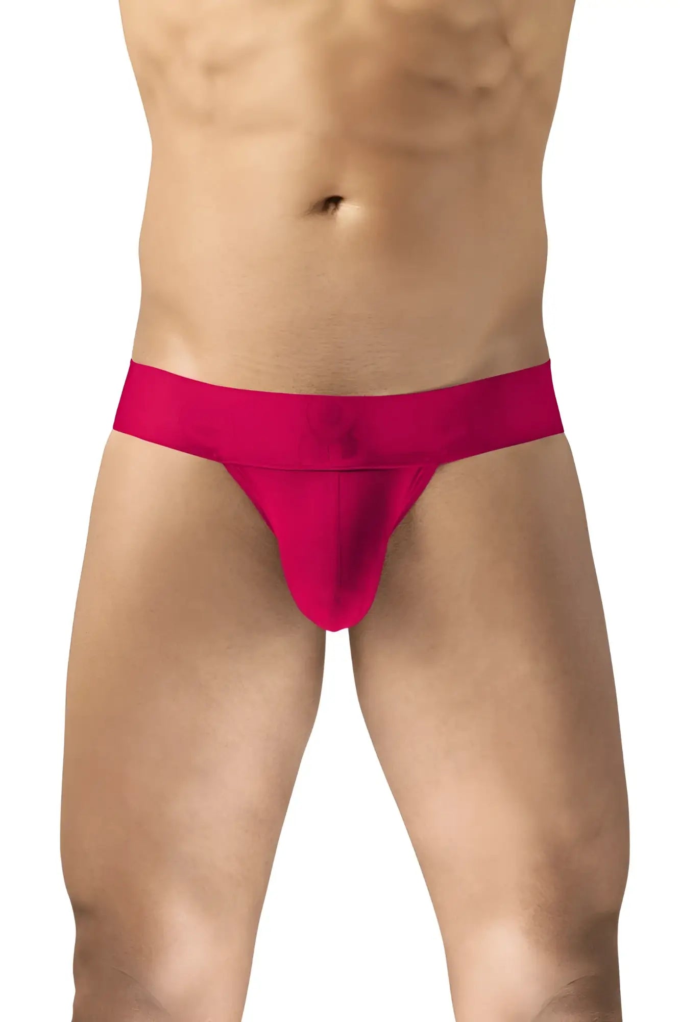 Bright fuchsia ergoWear EW1742 MAX BOLD g-string jockstrap with smooth stretchy fabric waistband in red