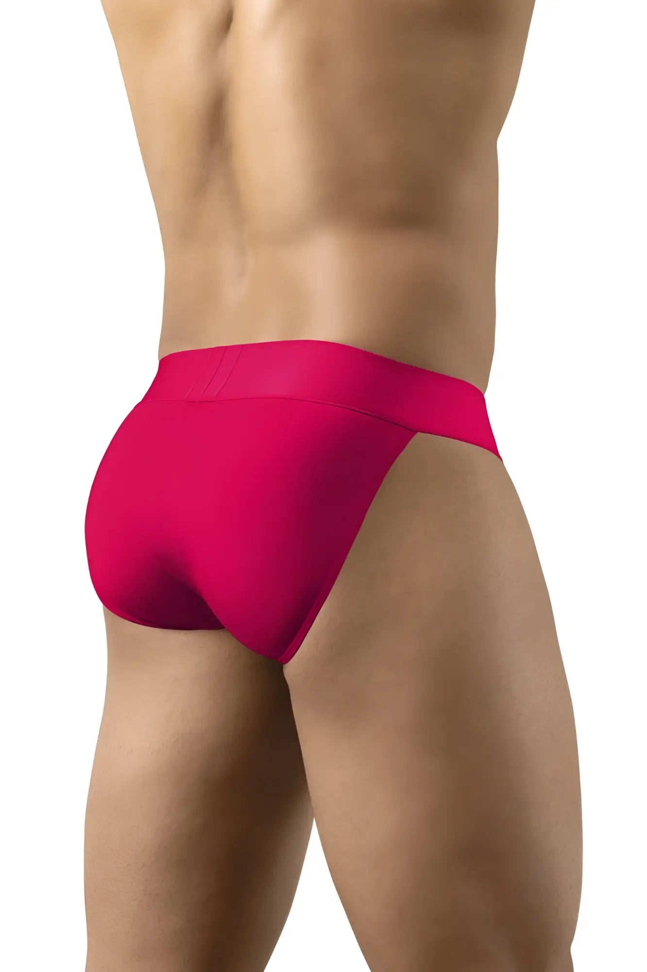 Ergowear ew1743 max bold bikini briefs in bright fuchsia with smooth stretchy fabric waistband in red color