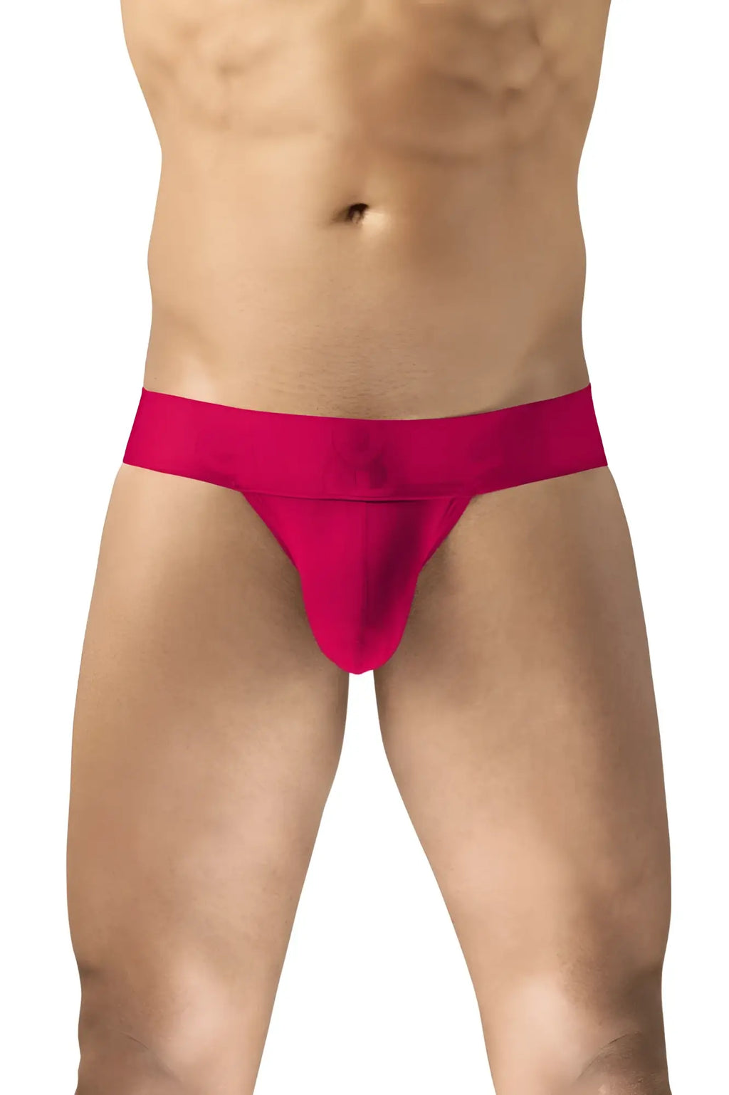 Bright fuchsia smooth textured men’s briefs with a wide waistband from ergowear ew1743 max bold bikini red collection