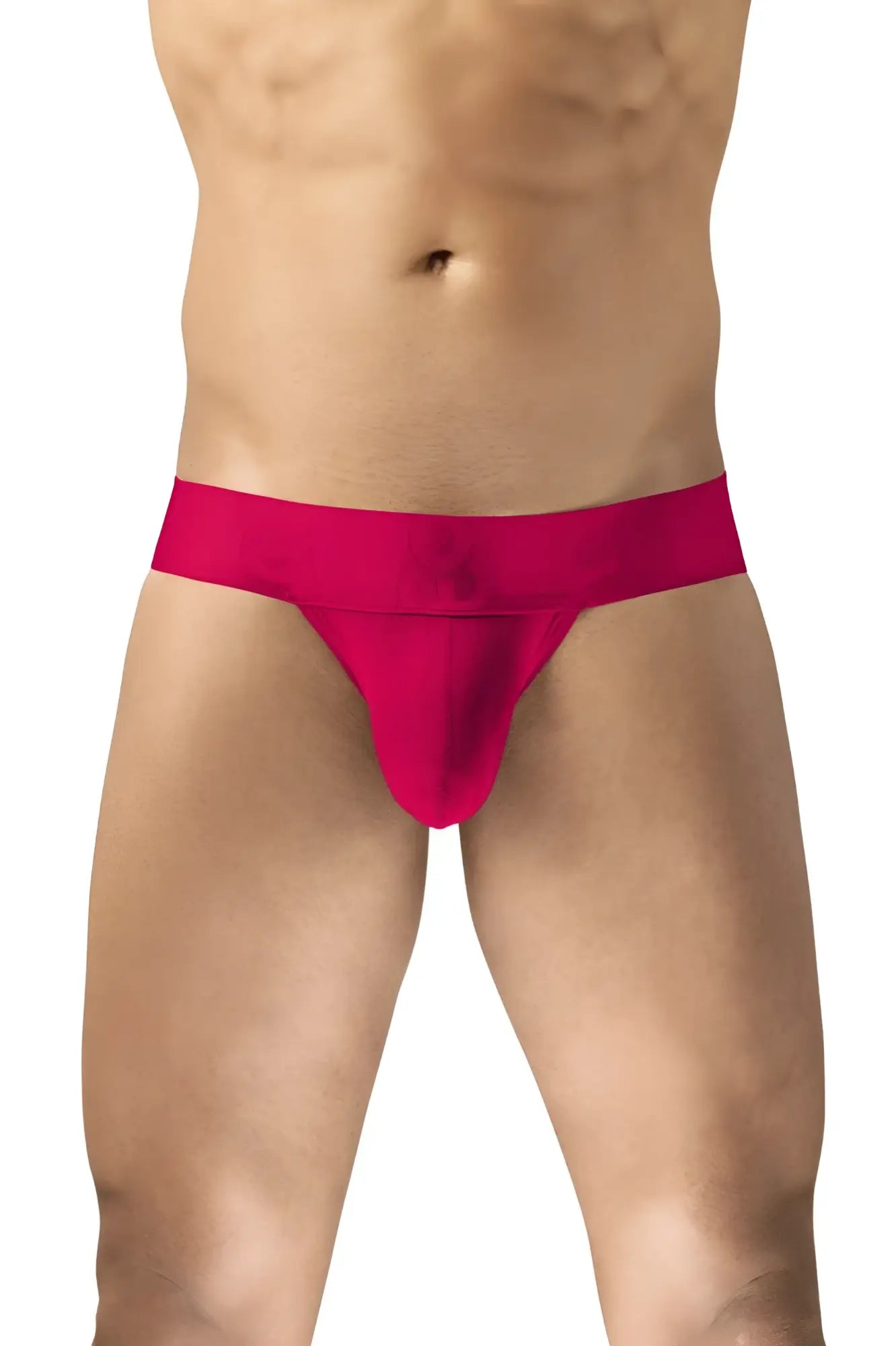 Bright fuchsia smooth textured men’s briefs with a wide waistband from ergowear ew1743 max bold bikini red collection
