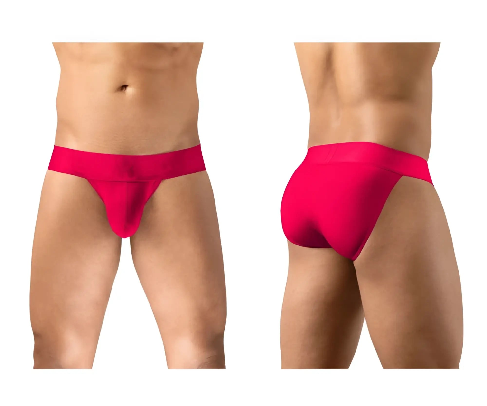 Bright red ergo wear ew1743 max bold men’s seamless briefs with smooth fabric and wide waistband