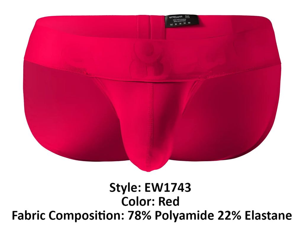 Red men’s briefs ergoWear ew1743 max bold bikini in red made of 78 polyamide 22 elastane with central seam design