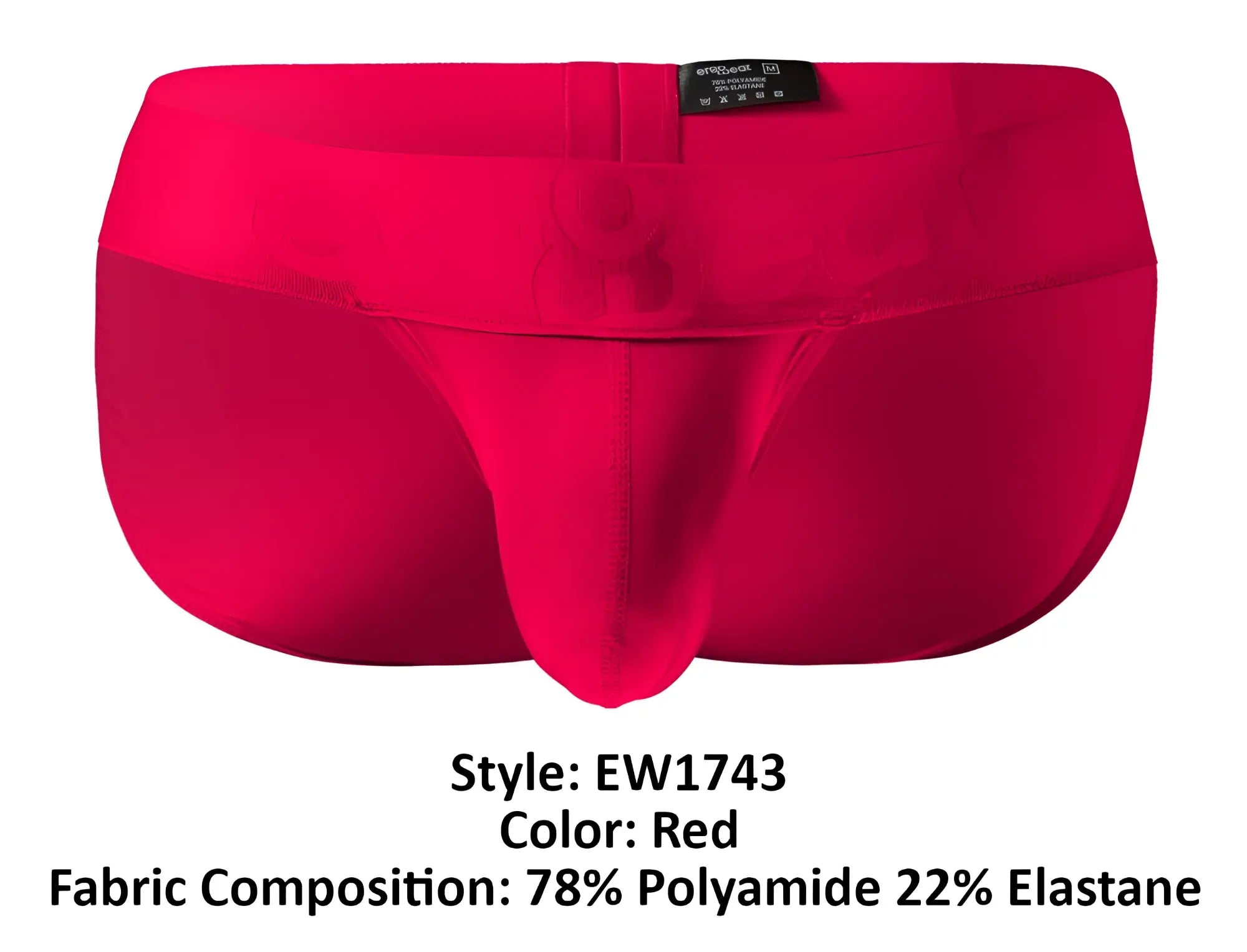 Red men’s briefs ergoWear ew1743 max bold bikini in red made of 78 polyamide 22 elastane with central seam design