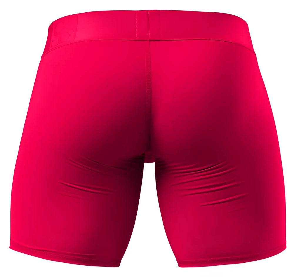 Ergowear ew1745 max bold boxer briefs in bright red with smooth stretchy fabric and elastic waistband for athletic use