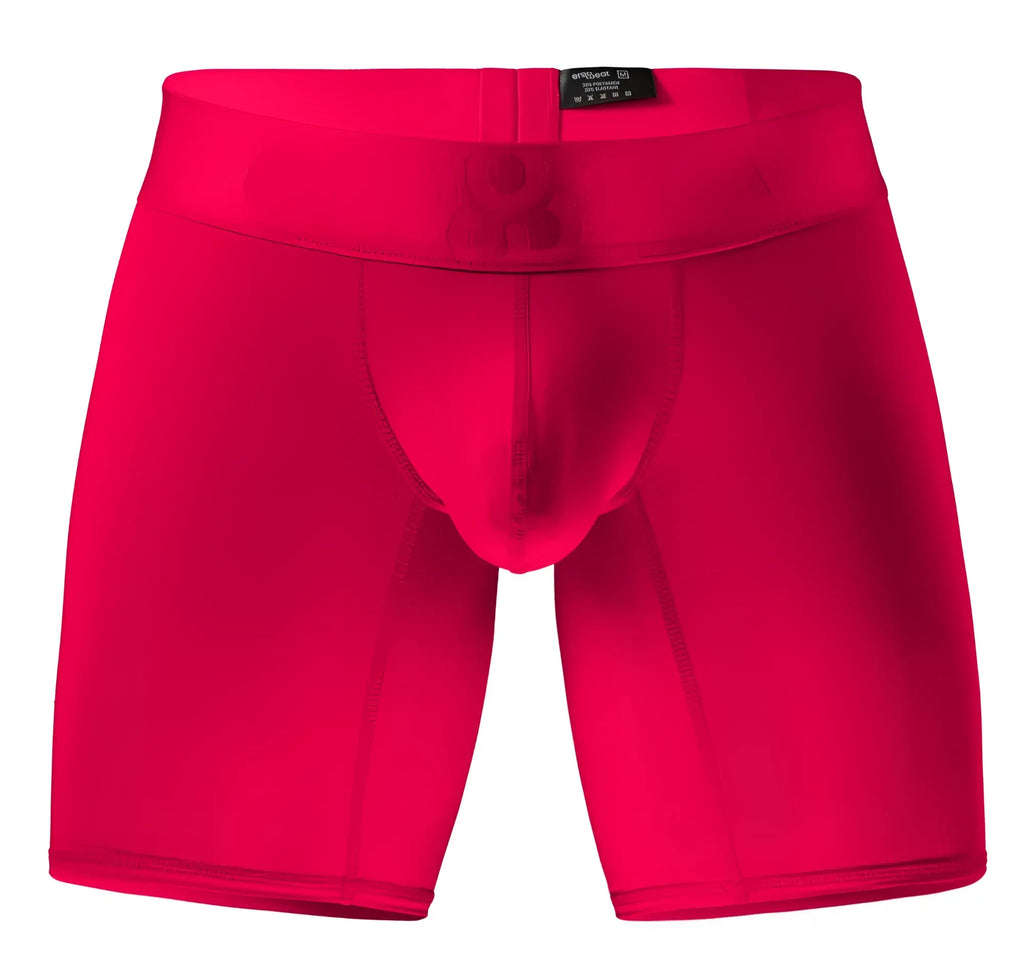 Bright red ergoWear ew1745 max bold boxer briefs with smooth form-fitting fabric and contoured pouch design