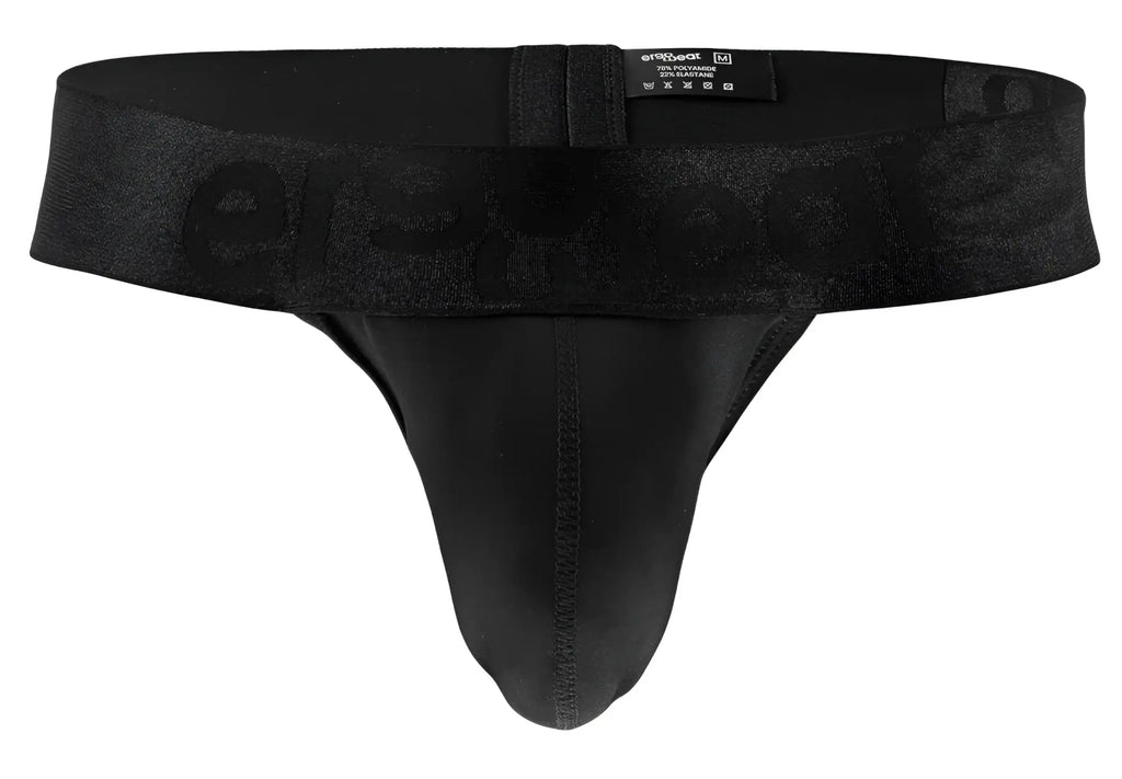 Black Ergowear EW1746 MAX BOLD G-string briefs with textured waistband and subtle embossed erpsace branding