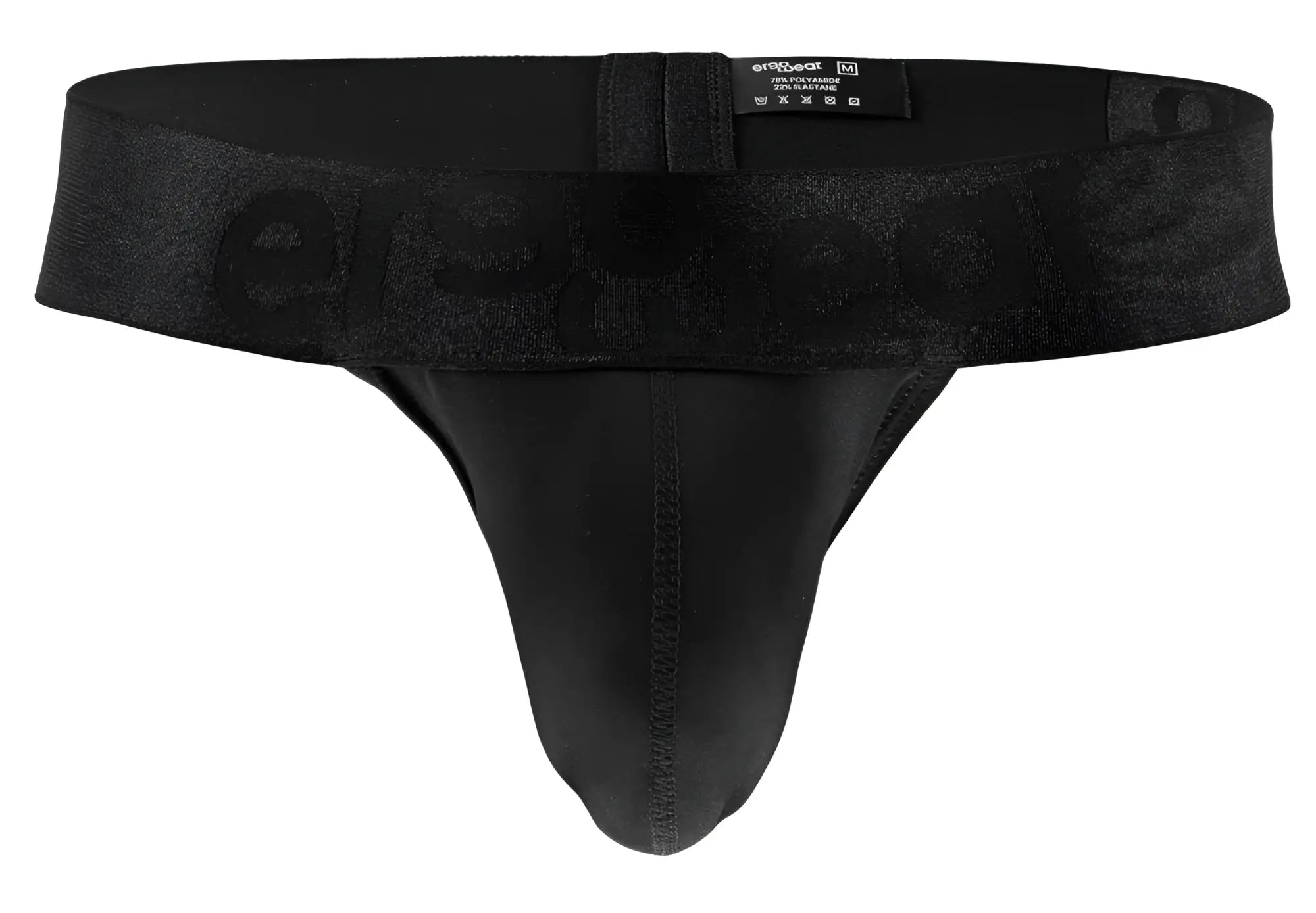 Black Ergowear EW1746 MAX BOLD G-string briefs with textured waistband and subtle embossed erpsace branding