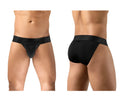 Black mens briefs ergoWear ew1747 max bold bikini with smooth form-fitting design and wide elastic waistband in black