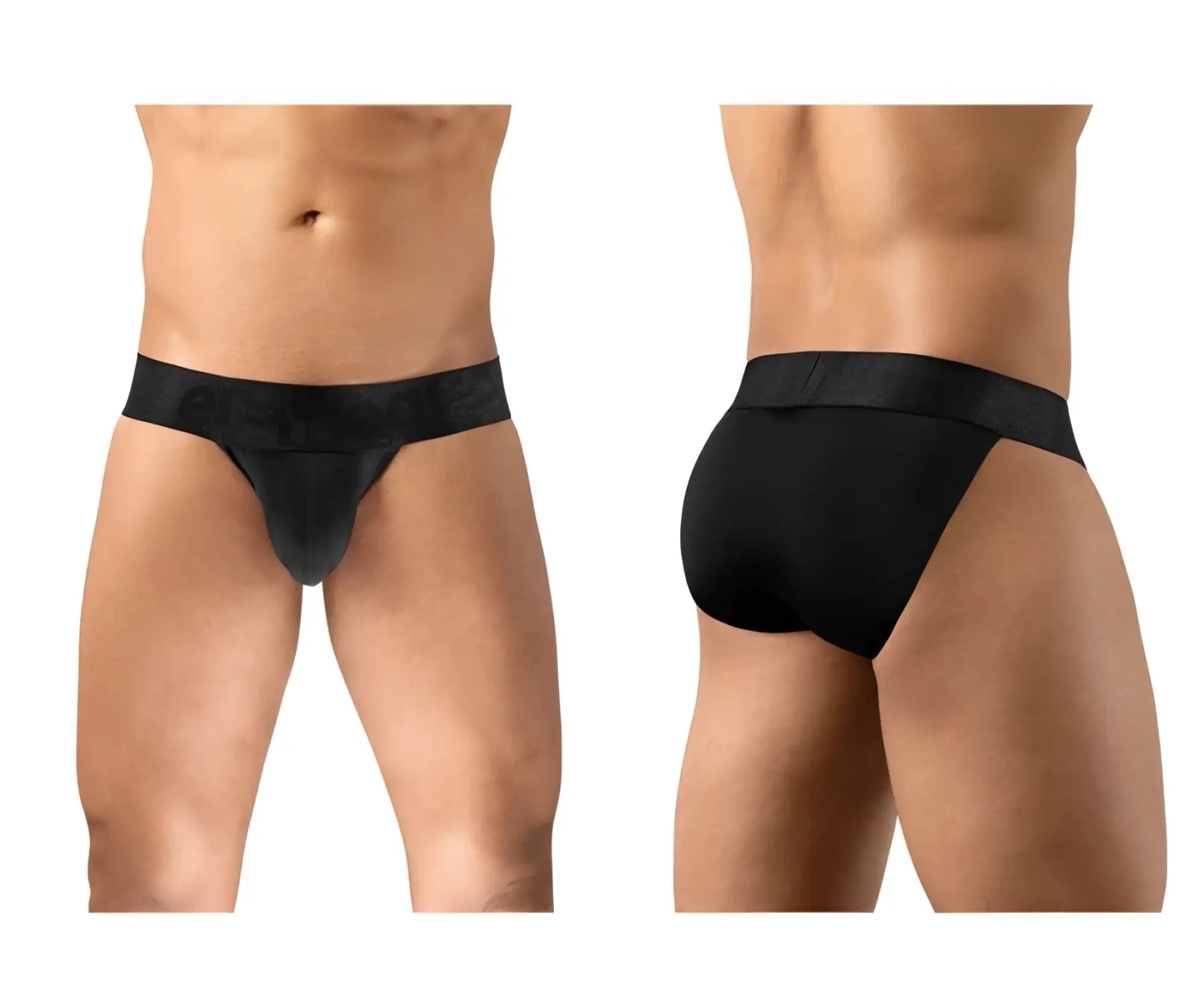 Black mens briefs ergoWear ew1747 max bold bikini with smooth form-fitting design and wide elastic waistband in black