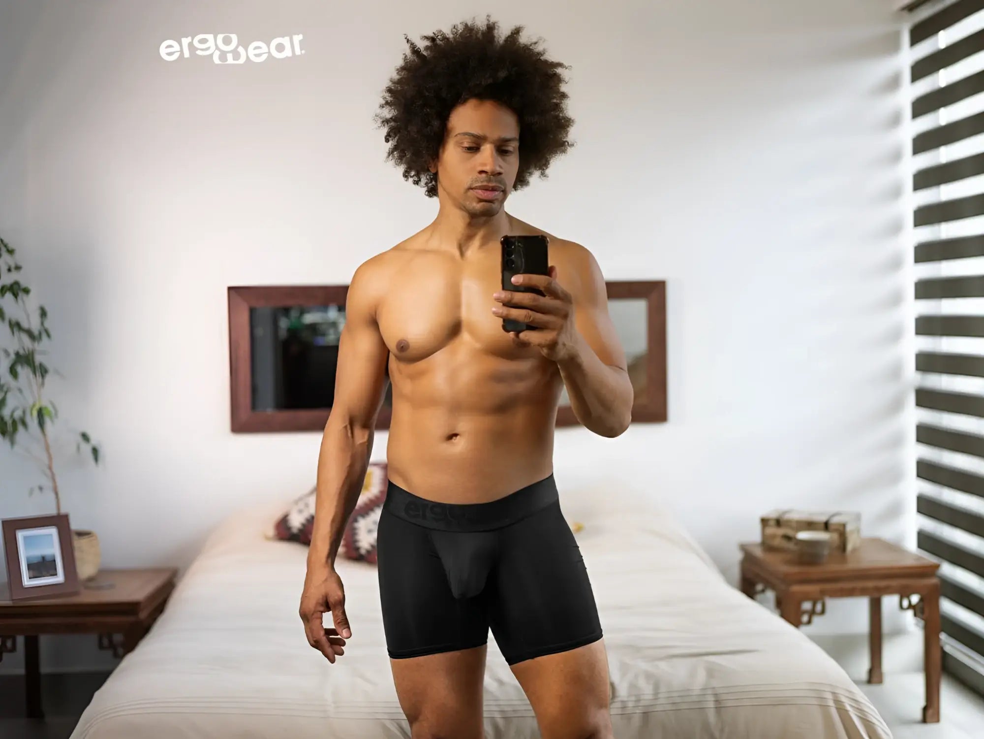 Black ergonomic boxer briefs from ergowear ew1749 max bold featuring supportive fit and breathable fabric