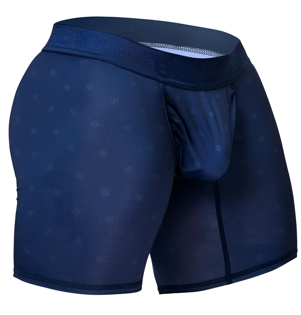 Dark blue ergo wear ew1753 feel se boxer briefs with subtle geometric pattern for comfortable daily wear