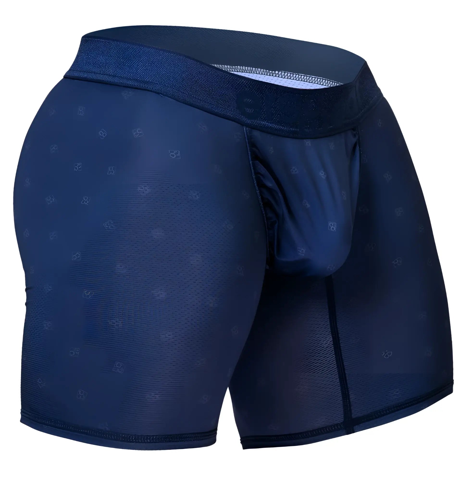 Dark blue ergo wear ew1753 feel se boxer briefs with subtle geometric pattern for comfortable daily wear