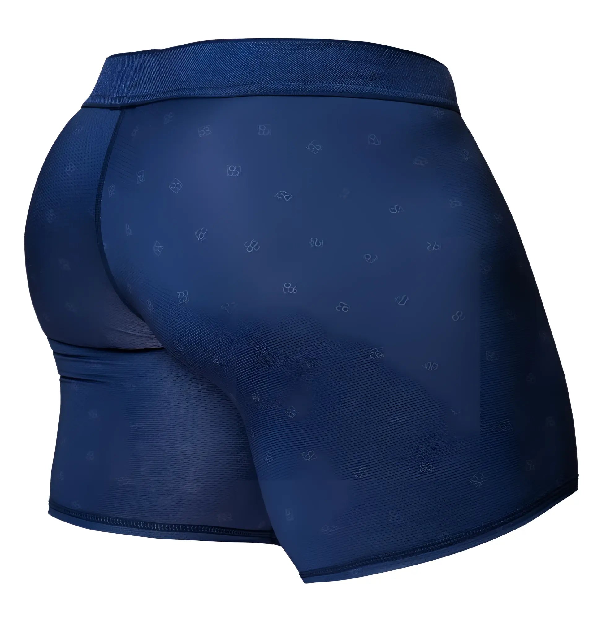 Dark blue ergoWear ew1753 feel se boxer briefs with subtle repeating logos and comfortable ergonomic fit