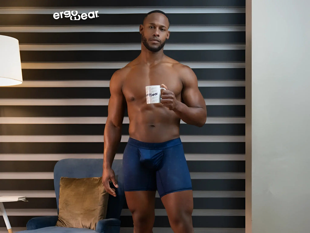 Blue ergonomic men’s boxer briefs from ergowear ew1753 feel se in navy blue designed for comfort and support