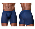 Navy blue textured boxer briefs with subtle pattern detailing from ergowear ew1753 feel se collection