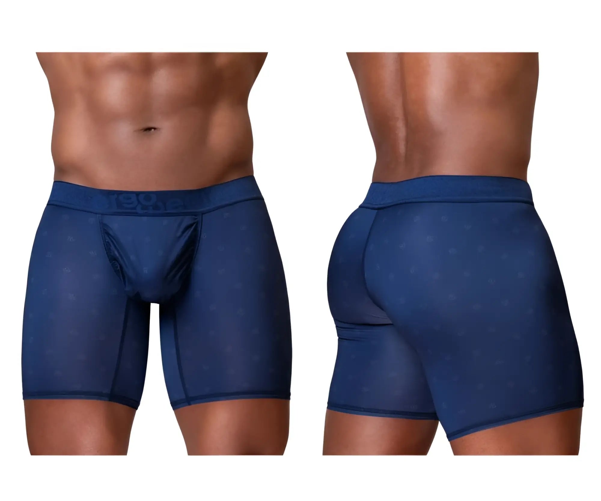 Navy blue textured boxer briefs with subtle pattern detailing from ergowear ew1753 feel se collection