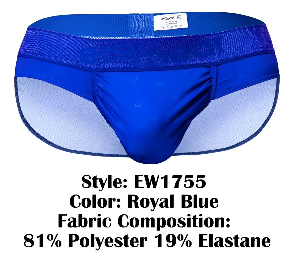Ergowear ew1755 feel se briefs royal blue athletic briefs with mesh panel and elastic waistband made of polyester elastane