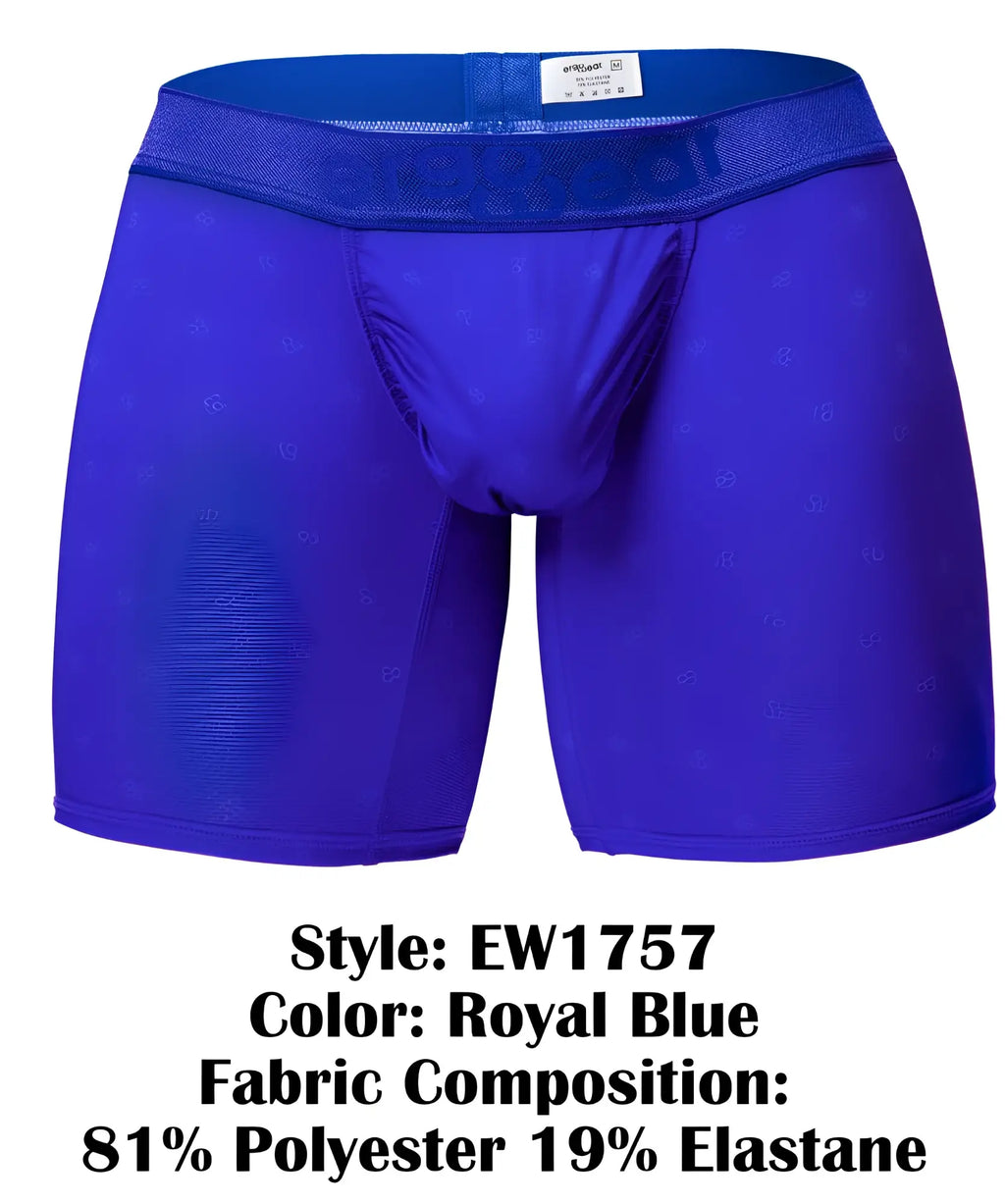 ErgoWear EW1757 feel SE royal blue boxer briefs with subtle pattern made of 81% polyester 19% elastane