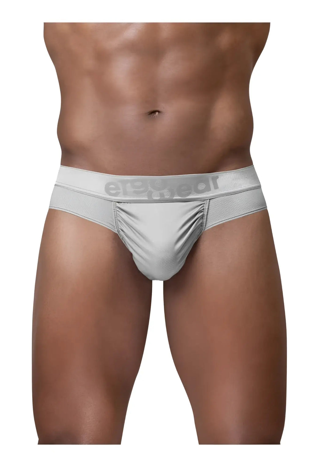 Silver ergo wear ew1758 feel se thongs with sleek form-fitting design and erectgear logo on waistband