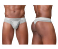 Silver ergo wear ew1758 feel se thongs with subtle textured pattern and logo waistband for men