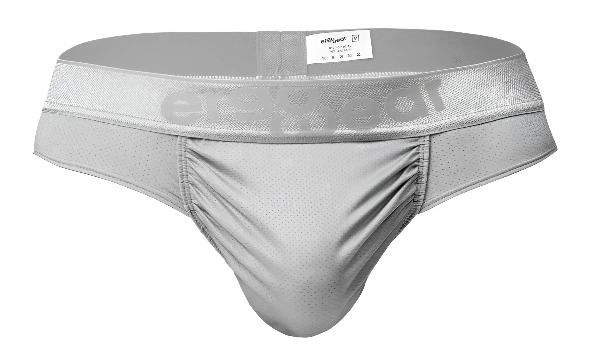 Silver mesh athletic briefs with branded waistband from ergowear ew1758 feel se thongs in silver