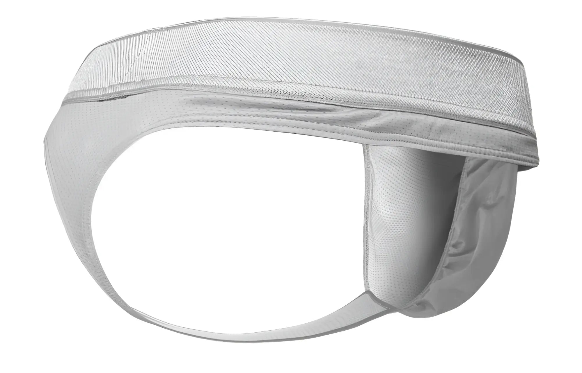 White ergoWear ew1758 feel se thong athletic supporter with padded contoured design and reinforced fabric straps in silver