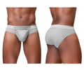 Light gray ergonomically designed erewear ew1759 feel se men’s briefs with textured pattern and erect waistband
