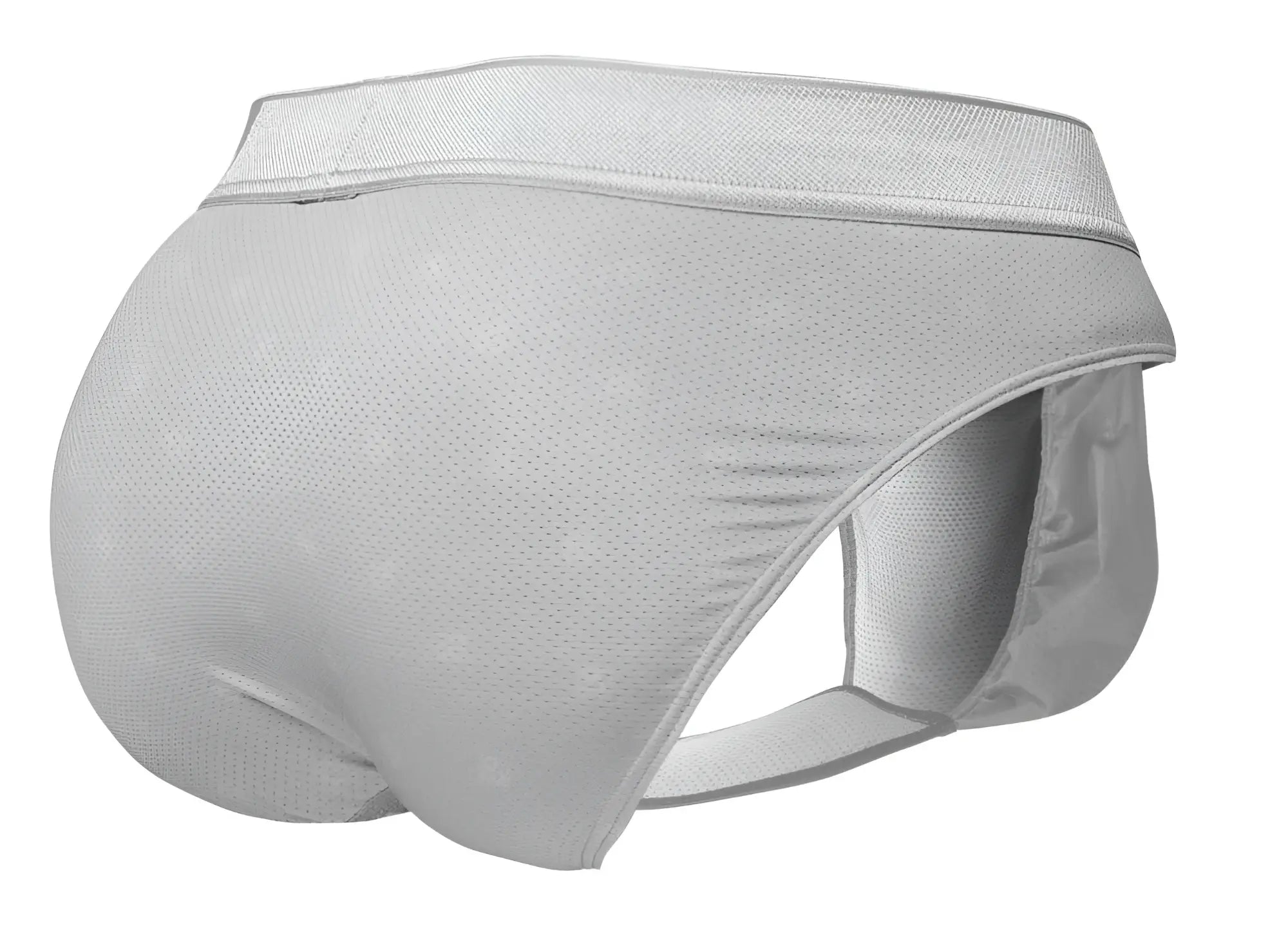 Light gray mesh ergoWear ew1759 feel se briefs with supportive contoured design and elastic waistband in silver