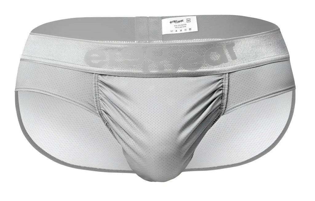 Ergowear ew1759 feel se silver mesh athletic briefs with subtle embossed brand logo on the waistband