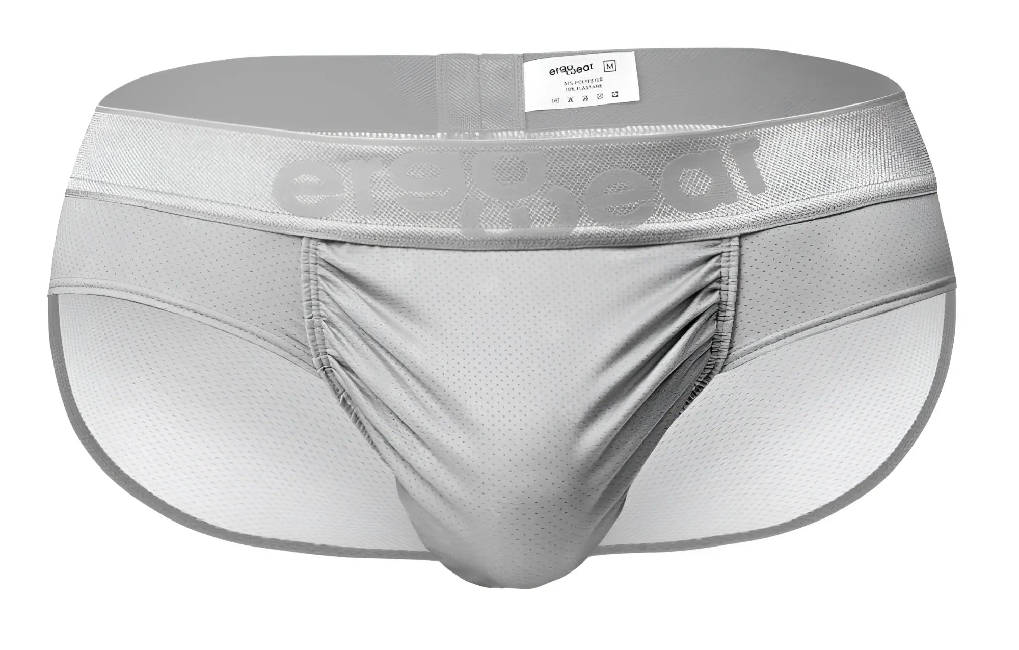 Ergowear ew1759 feel se silver mesh athletic briefs with subtle embossed brand logo on the waistband