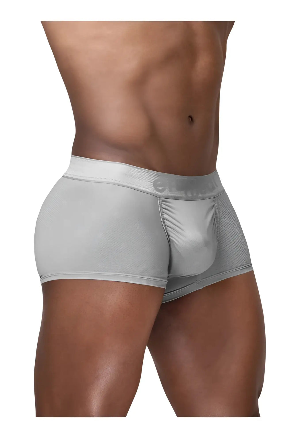 Gray ergo wear ew1760 feel se trunks with smooth form-fitting fabric silver color and subtle waistband logo
