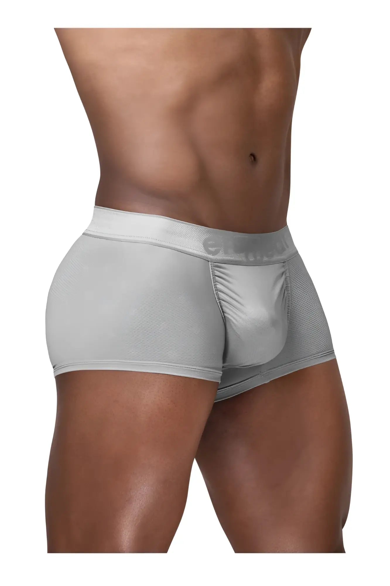 Gray ergo wear ew1760 feel se trunks with smooth form-fitting fabric silver color and subtle waistband logo