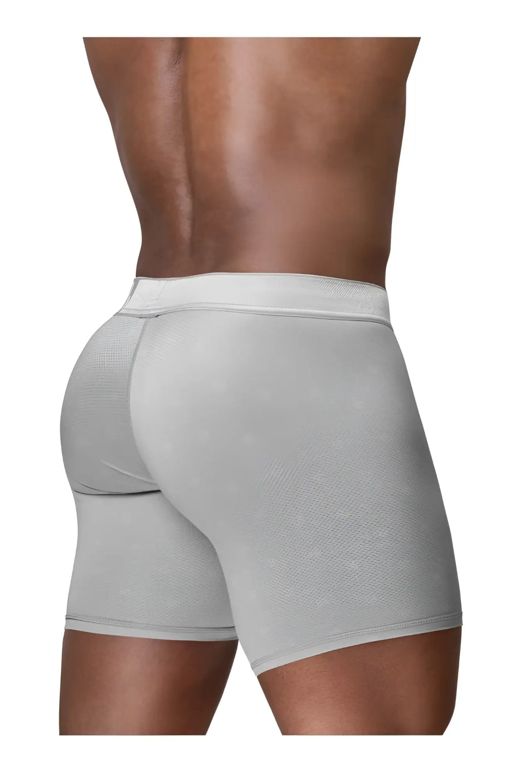 ErgoWear ew1761 feel se boxer briefs in silver feature a gray textured fabric with a solid waistband for comfort