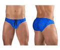 Blue ergoWear ew1764 feel sw swim briefs featuring a playful colorful sunglasses pattern for swim use