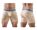 Beige ergo wear ew1775 slk se boxer briefs with blue waistband and blue bird pattern for comfortable everyday wear
