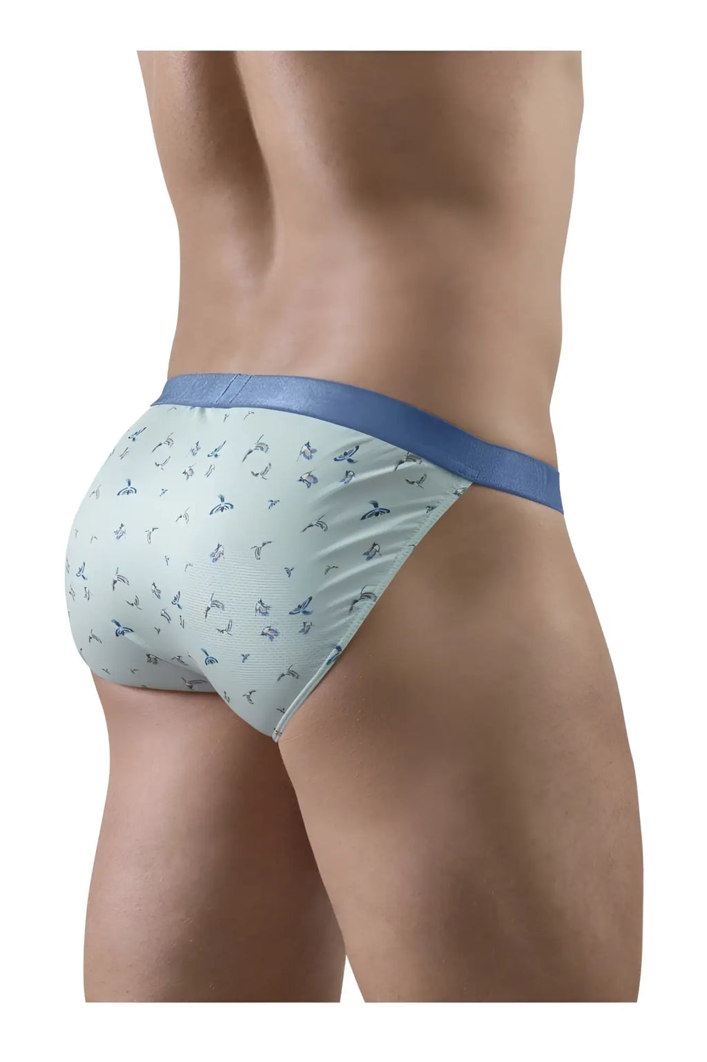ErgoWear ew1777 slk se bikini light blue patterned briefs with a solid navy waistband for comfortable daily wear